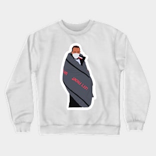 Lewis Hamilton wrapped up in a tire warming blanket Crewneck Sweatshirt